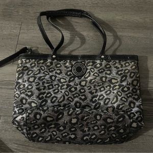 Coach Ocelot Metallic Silver/Black Purse